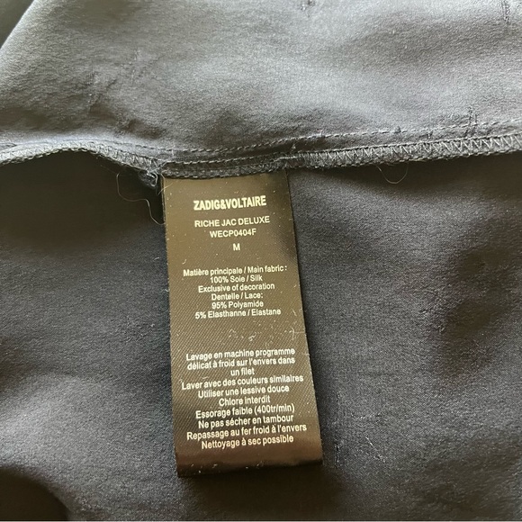 Zadig & Voltaire 100% Silk Riche Jac Deluxe Black Star Pattern Dress Womens M - Picture 13 of 16